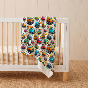 Süße Cartoon-Autos Farbige Kinder Kuschelige Sherp Sherpadecke