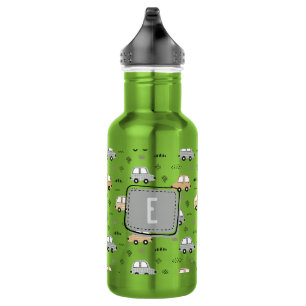 Süße Cartoon-Autos Personalisiertes Monogramm  Edelstahlflasche