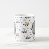 Süße Cartoon-Autos Personalisiertes Monogramm  Kaffeetasse (Mittel)