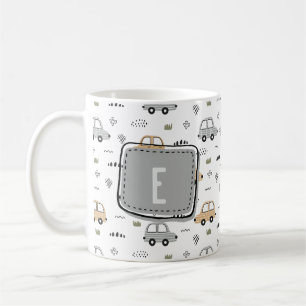 Süße Cartoon-Autos Personalisiertes Monogramm Kaffeetasse