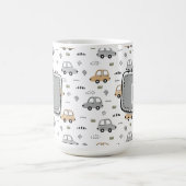 Süße Cartoon-Autos Personalisiertes Monogramm  Kaffeetasse (Mittel)