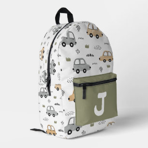 Süße Cartoon-Autos Personalisiertes Monogramm Kind Bedruckter Rucksack