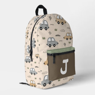 Süße Cartoon-Autos Personalisiertes Monogramm Kind Bedruckter Rucksack