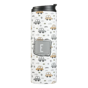 Süße Cartoon-Autos Personalisiertes Monogramm  Thermosbecher