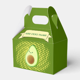 Süße Cartoon-Avocado auf gelbem Wirbel Geschenkschachtel