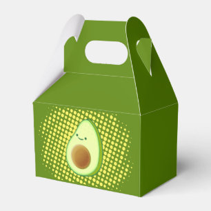Süße Cartoon-Avocado auf gelbem Wirbel Geschenkschachtel