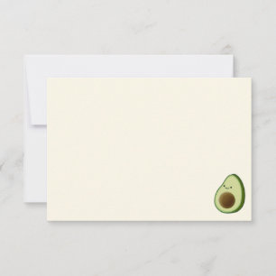 Süße Cartoon-Avocado Blank Creme-Beige Mitteilungskarte