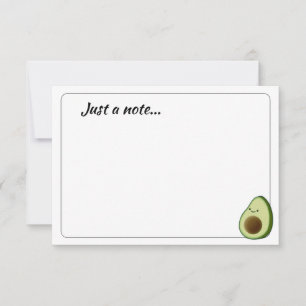 Süße Cartoon-Avocado, individuell, nur eine Notiz Mitteilungskarte