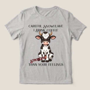 Süße Cartoon-Babykuh mit schwarzen und weißen Flec Tri-Blend Shirt