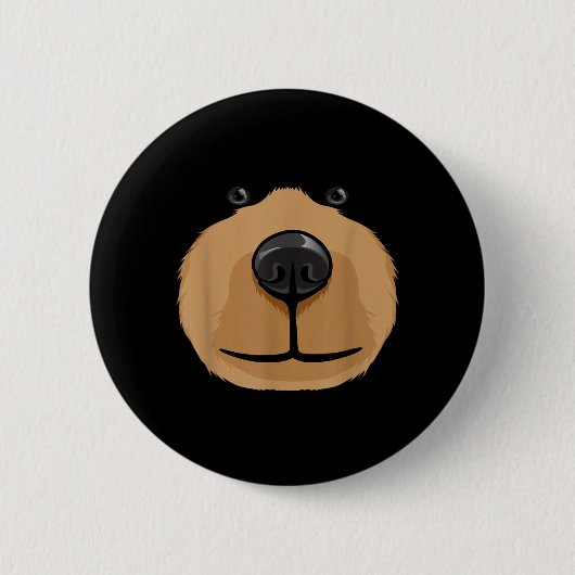 Süße Cartoon-Bären-Gesichtskostüm-Party Button (Vorderseite)