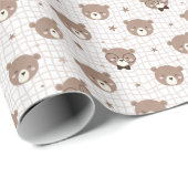 Süße Cartoon-Bären-Muster-Wrap-Rolle Geschenkpapier (Rolleneckpunkt)