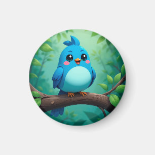 Süße Cartoon Blaue Vogel Magnet