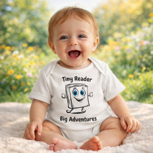 Süße Cartoon-Buchfigur-Baby-Illustration Baby Strampler