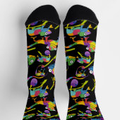 Süße Cartoon-Chamäleons in hellen Farben illustrie Socken (Oben)