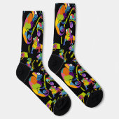 Süße Cartoon-Chamäleons in hellen Farben illustrie Socken (Rechts)
