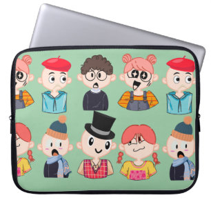 Süße Cartoon-Charaktere Laptop-Hülle, Eigenartige  Laptopschutzhülle