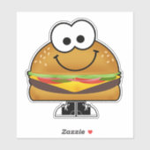 Süsse Cartoon Cheeseburger Vinyl Sticker (Blatt)