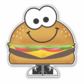 Süsse Cartoon Cheeseburger Vinyl Sticker (Vorderseite)