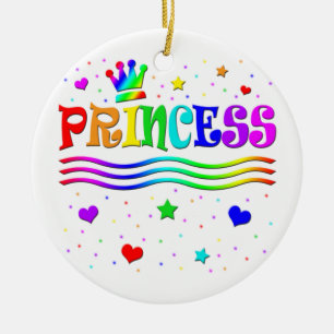 Süße Cartoon-Cliparts Regenbogen-Prinzessinnenkron Keramik Ornament