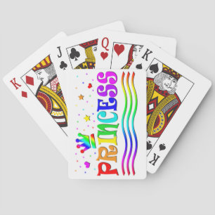Süße Cartoon-Cliparts Regenbogen-Prinzessinnenkron Spielkarten