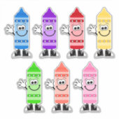 Süsse Cartoon Crayons Vinyl Stickers Aufkleber (Vorderseite)