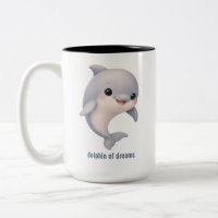 Süße Cartoon-Delfin-der-Träume-Zweifarben-Kaffeeta