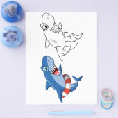 Süße Cartoon-Delfin-Malvorlage Flyer (Einzeln)