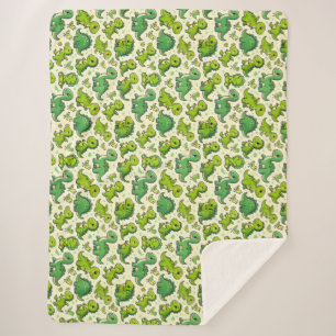 Süße Cartoon-Dinosaurier Sherpadecke