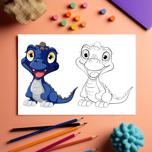 Süße Cartoon-Drache-Färbseite Flyer
