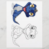 Süße Cartoon-Drache-Färbseite Flyer (Vorne)
