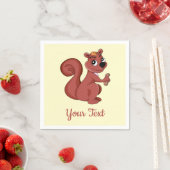 Süße Cartoon-Eichhörnchen mit Erdnuss-Servietten Serviette (Beispiel)