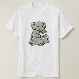 Süße Cartoon-Elefanten, die Erdnüsse essen, lustig T-Shirt