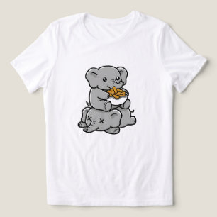 Süße Cartoon-Elefanten, die Erdnüsse essen, lustig Tri-Blend Shirt
