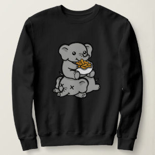 Süße Cartoon-Elefanten essen Erdnüsse Spaß Kunst Sweatshirt