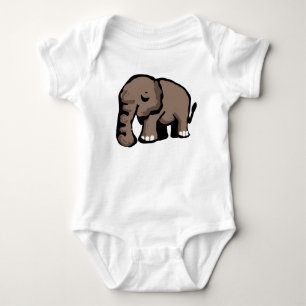Süße Cartoon-Elefanten-Illustration Baby-Body Baby Strampler
