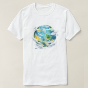 Süße Cartoon-Erde Öko-freundlich T-Shirt