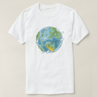 Süße Cartoon-Erde Öko-freundliche Illustration T-Shirt