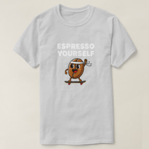 Süße Cartoon-Espresso-Selbst-Coffee-Skater T-Shirt