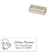 Süße Cartoon-Eule Rücksendeadresse Gummistempel (Stempel)