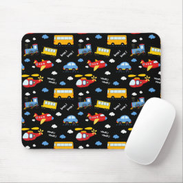 Süße Cartoon-Fahrzeuge Muster  Mousepad