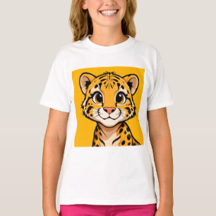 Süße Cartoon-Gepard-Jungtier-Illustration T-Shirt