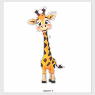 Süße Cartoon-Giraffe Aufkleber