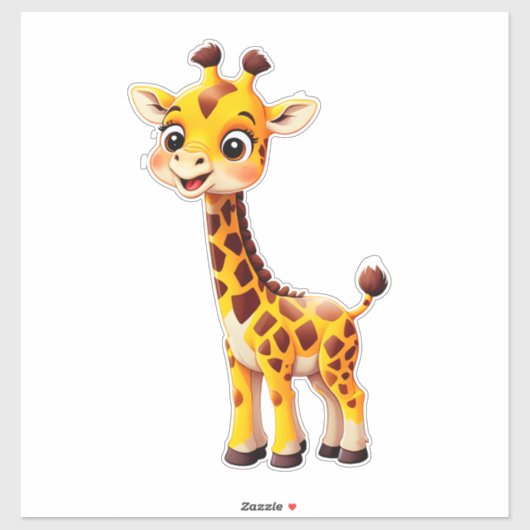 Süße Cartoon-Giraffe Aufkleber (Blatt)