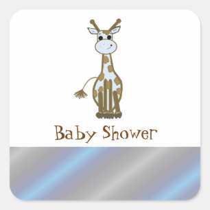 Süße Cartoon-Giraffe Baby-Party Quadratischer Aufkleber