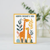 Süße Cartoon-Giraffe & Kalb Frohen Muttertag Postkarte (Stehend Vorderseite)