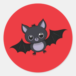 Süße Cartoon-Halloween-Fledermaus-Aufkleber Runder Aufkleber