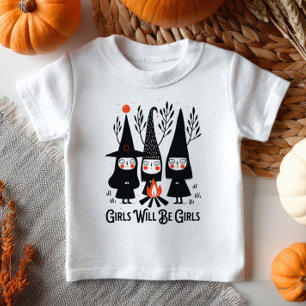 Süße Cartoon-Hexen Mädchen werden Mädchen sein Hex Baby T-shirt