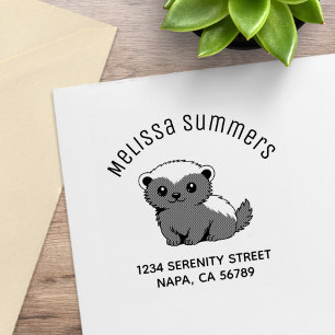 Süße Cartoon-Honigdachs-Arch-Adresse Gummistempel