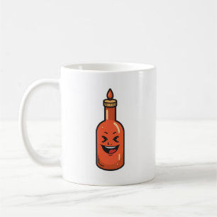 Süße Cartoon-Hot-Sauce-Flasche-Meme Kaffeetasse