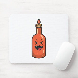 Süße Cartoon-Hot-Sauce-Flasche Meme Mousepad